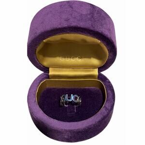 Gucci GG Sterling Silver Blue Enamel Ring / 925 Sterling / Size 7 / NWOT